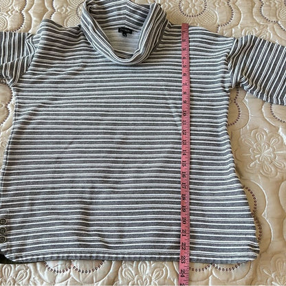 Talbots Womens Cowl Neck Striped Pullover Sweater Size Large