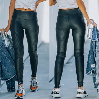 SPANX Faux Leather Moto Leggings Black NEW Plus Size 3X Petite