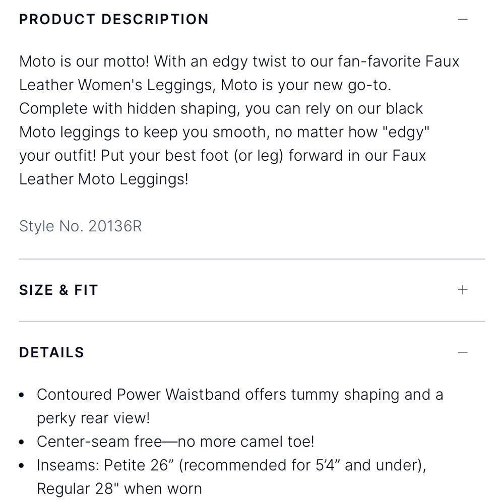 SPANX Faux Leather Moto Leggings Black NEW Plus Size 3X Petite