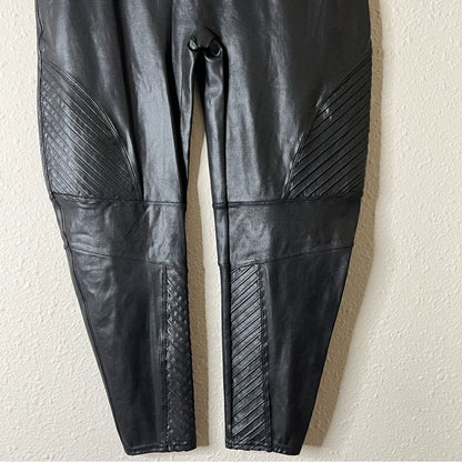 SPANX Faux Leather Moto Leggings Black NEW Plus Size 3X Petite
