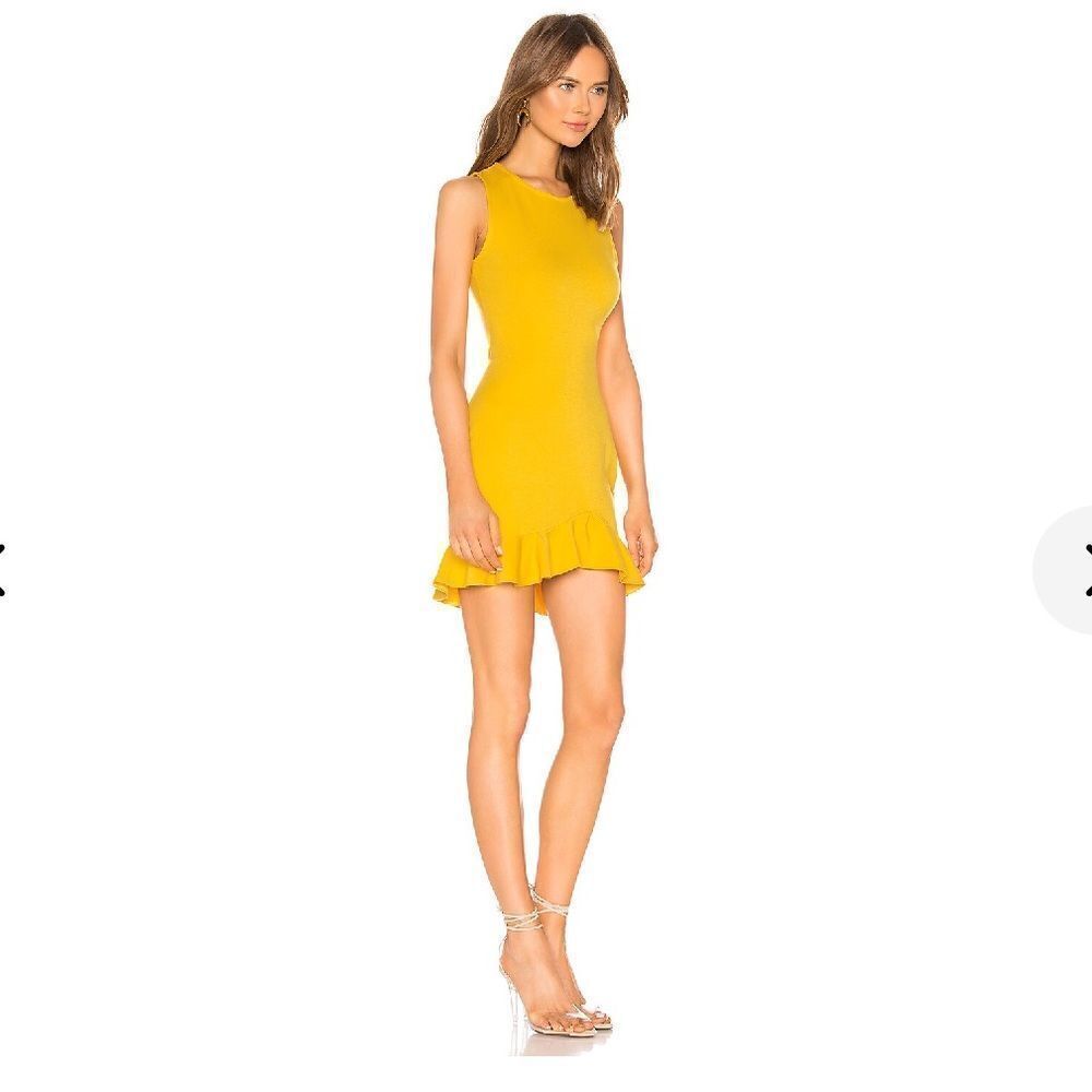 Revolve Lovers & Friends Monroe Mini Dress NEW Size XS in Mustard Yellow