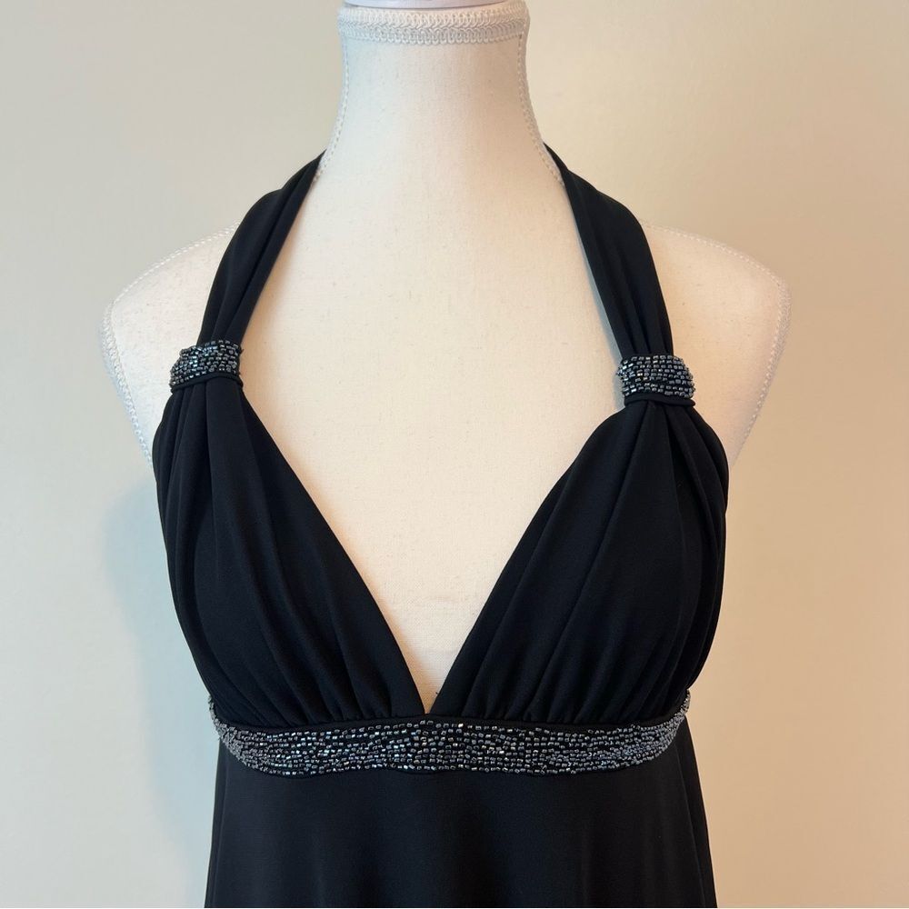 Express Halter Beaded Black Mini Dress Size Small Y2K 90s