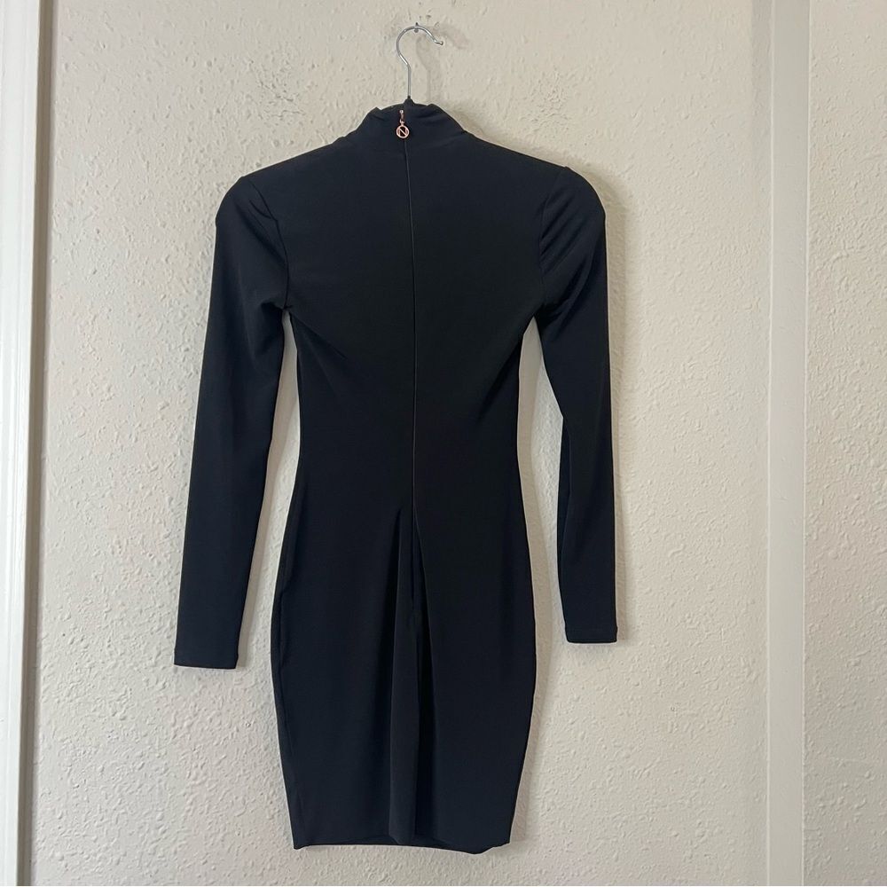 Nookie Charlize Mock Neck Cutout Black Mini Dress Size Small