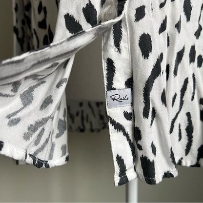 Rails Rocsi Shirt Ivory Cheetah REVOLVE Button Down Size XL Long Sleeve