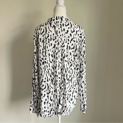 Rails Rocsi Shirt Ivory Cheetah REVOLVE Button Down Size XL Long Sleeve