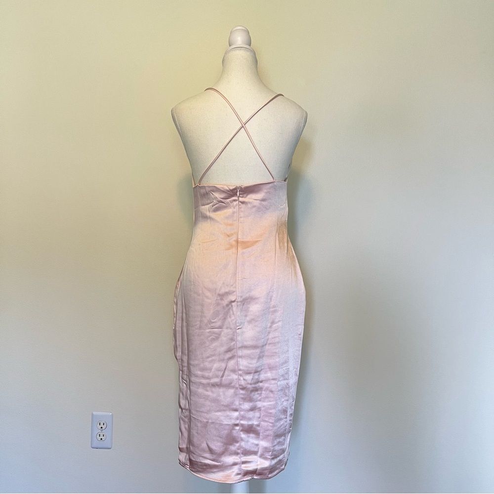 Revolve Superdown Billie Drape Midi Dress in Blush NEW Size Small