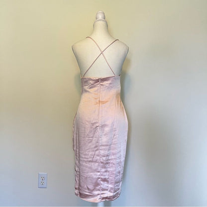 Revolve Superdown Billie Drape Midi Dress in Blush NEW Size Small