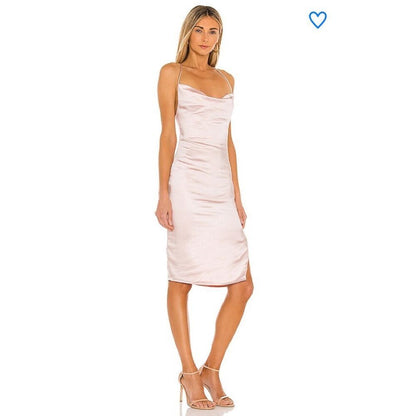 Revolve Superdown Billie Drape Midi Dress in Blush NEW Size Small