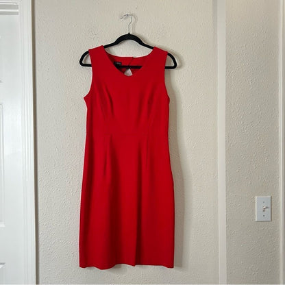 TALBOTS Red Sleeveless Ponte Sheath Dress Size 6