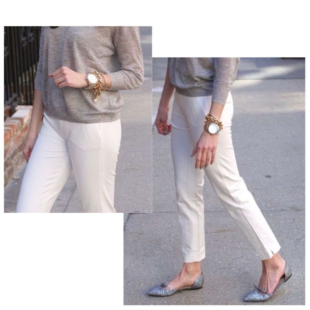 J. Crew Martie Ankle Pants in Ivory NEW Size 8