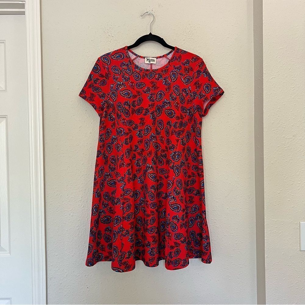 Show Me Your MuMu Nicks Babydoll Mini Dress Red Paisley Size Medium