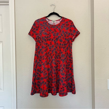 Show Me Your MuMu Nicks Babydoll Mini Dress Red Paisley Size Medium