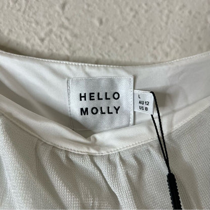 Hello Molly Moonlight Melody White Mini Dress NEW Size Large