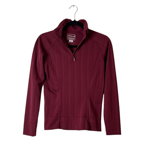 Merrell Long Sleeve Base Layer Quarter Zip Burgundy Size XS