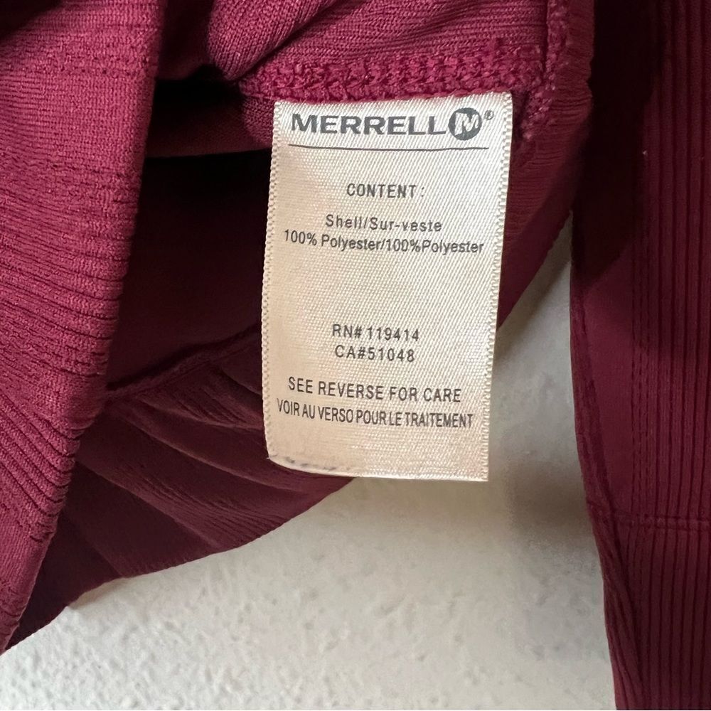 Merrell Long Sleeve Base Layer Quarter Zip Burgundy Size XS