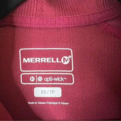 Merrell Long Sleeve Base Layer Quarter Zip Burgundy Size XS