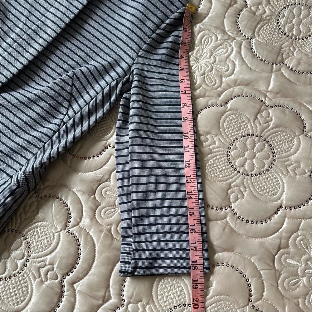 CABI Navy Blue Dappled Stripe Car Coat Jacket Size XS