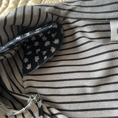 CABI Navy Blue Dappled Stripe Car Coat Jacket Size XS