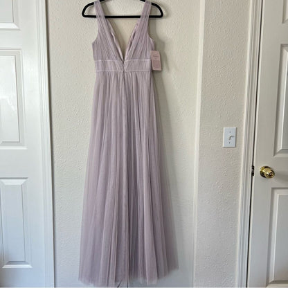 Anthropologie BHLDN Jenny Yoo Sarita Maxi Bridesmaid Dress NEW Size 2 in Lilac