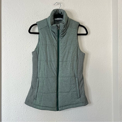 Athleta Jasper Green Zipper Closure Puffer Vest Women’s Size Small