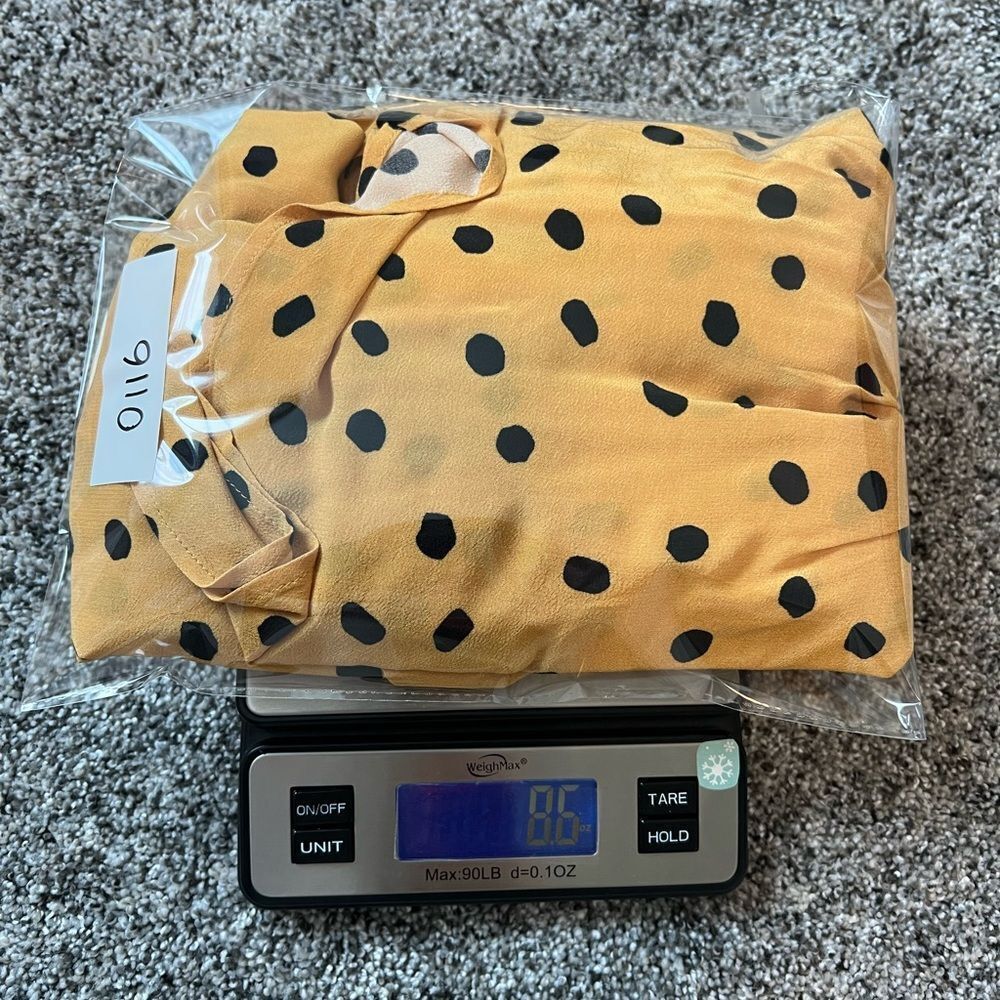 L'Academie Polka Dot Long Sleeve Blouse Top Size XL Yellow Retro