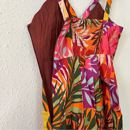 Anthropologie Maeve Printed Ruched Mini Dress NEW Size 4 Tropical