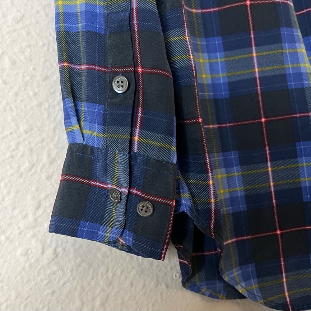 Equipment Femme Reese Plaid Silk Button Down Shirt Size XS