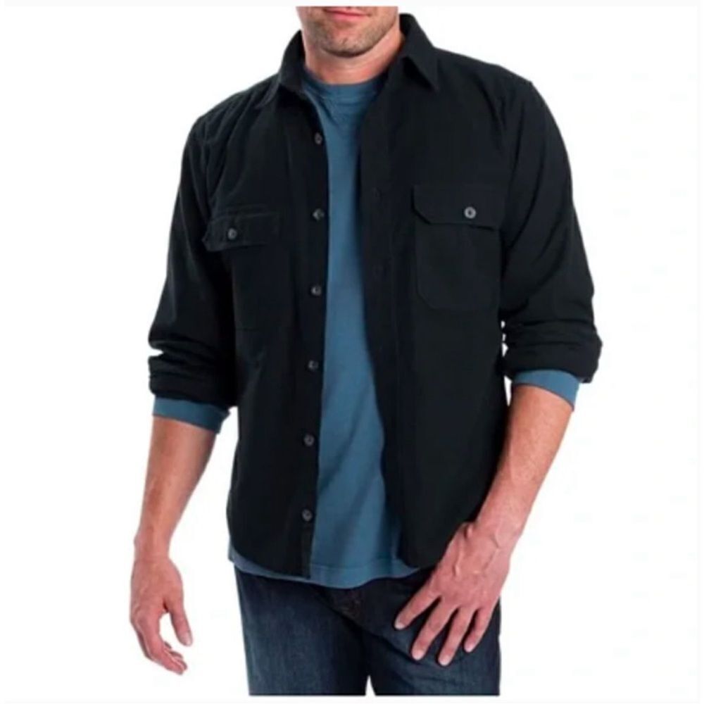 Woolrich Vintage Navy Blue Button Down Shirt Shacket Size Large