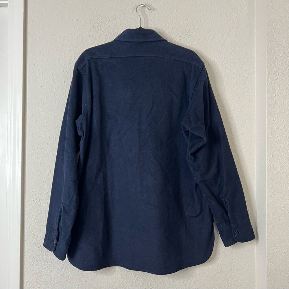 Woolrich Vintage Navy Blue Button Down Shirt Shacket Size Large