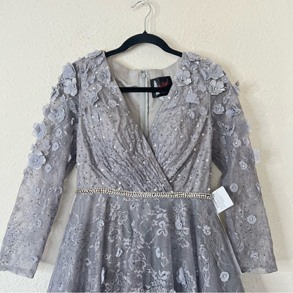 Mac Duggal Floral Embellished Lace A-Line Cocktail Dress NEW Size 8