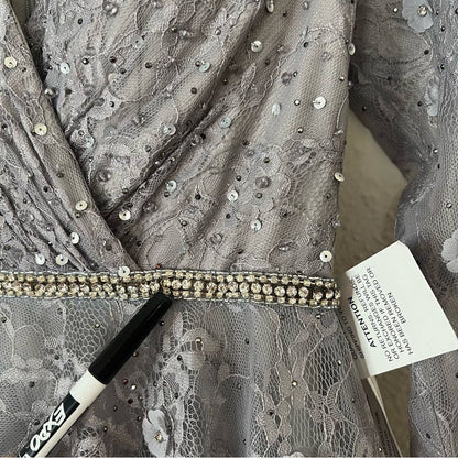 Mac Duggal Floral Embellished Lace A-Line Cocktail Dress NEW Size 8