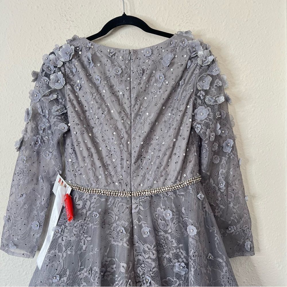Mac Duggal Floral Embellished Lace A-Line Cocktail Dress NEW Size 8