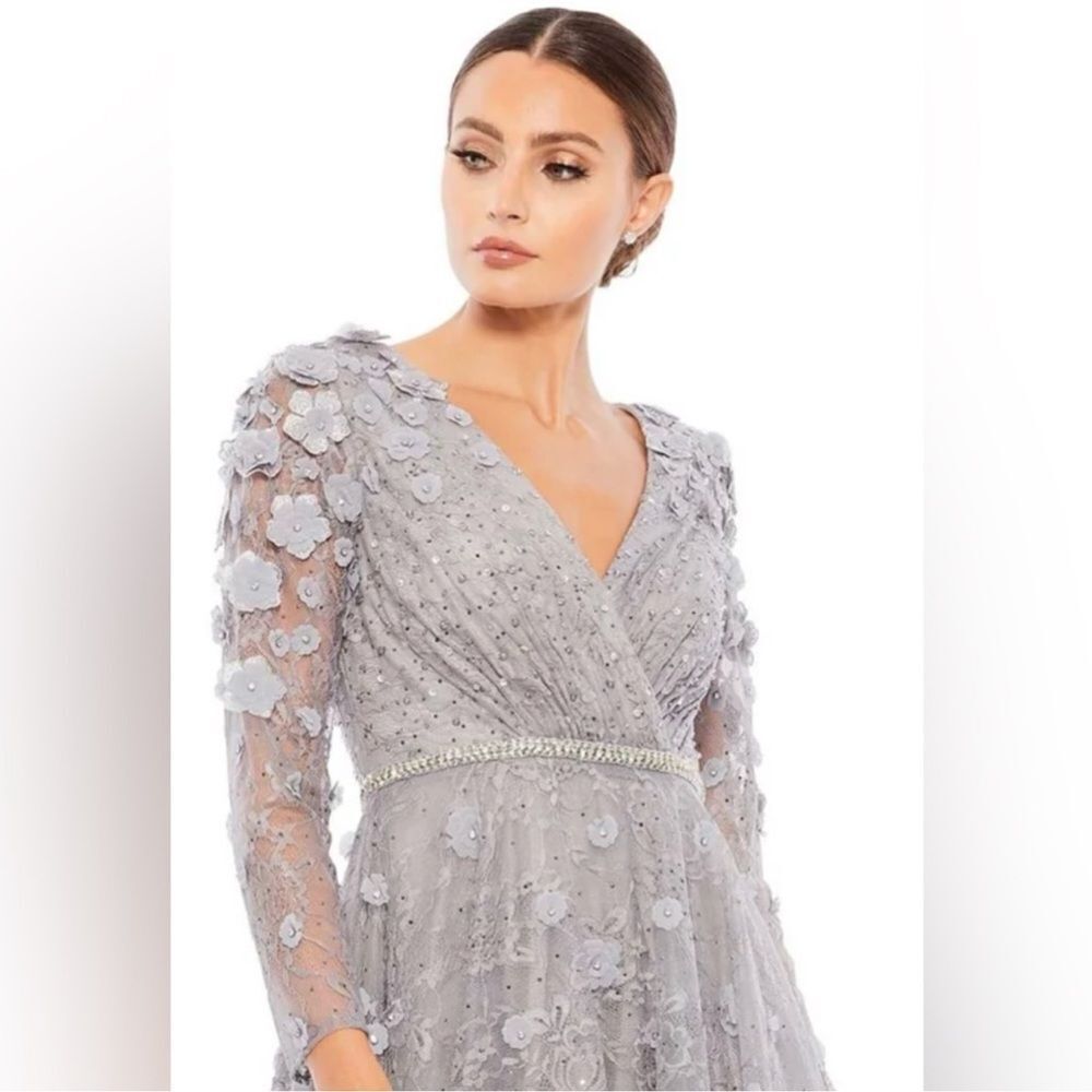 Mac Duggal Floral Embellished Lace A-Line Cocktail Dress NEW Size 8