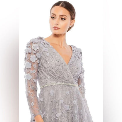 Mac Duggal Floral Embellished Lace A-Line Cocktail Dress NEW Size 8