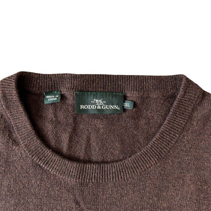 Rodd & Gunn Men's  Wool & Cashmere Crewneck Sweater in Chocolate Brown Size 2XL