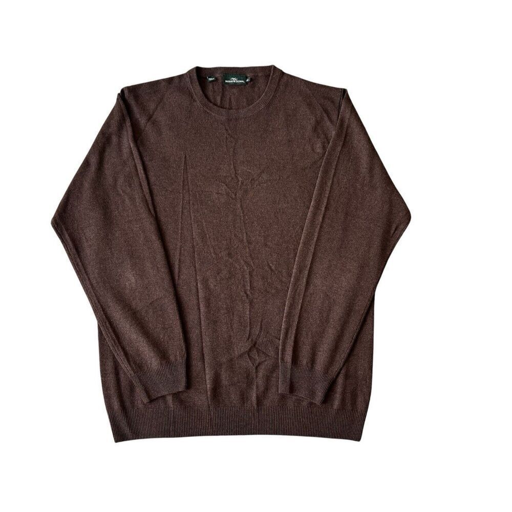 Rodd & Gunn Men's  Wool & Cashmere Crewneck Sweater in Chocolate Brown Size 2XL