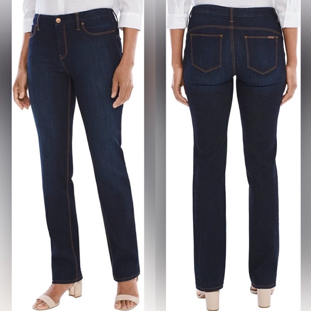 Chico’s So Slimming Dark Wash Slim Jeans 1S / 8 Short