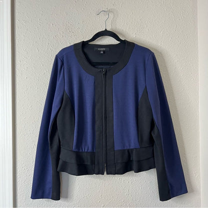 Sandro Studio Colorblock Zip Up Cardigan Blazer Size Large