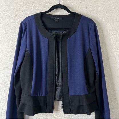 Sandro Studio Colorblock Zip Up Cardigan Blazer Size Large