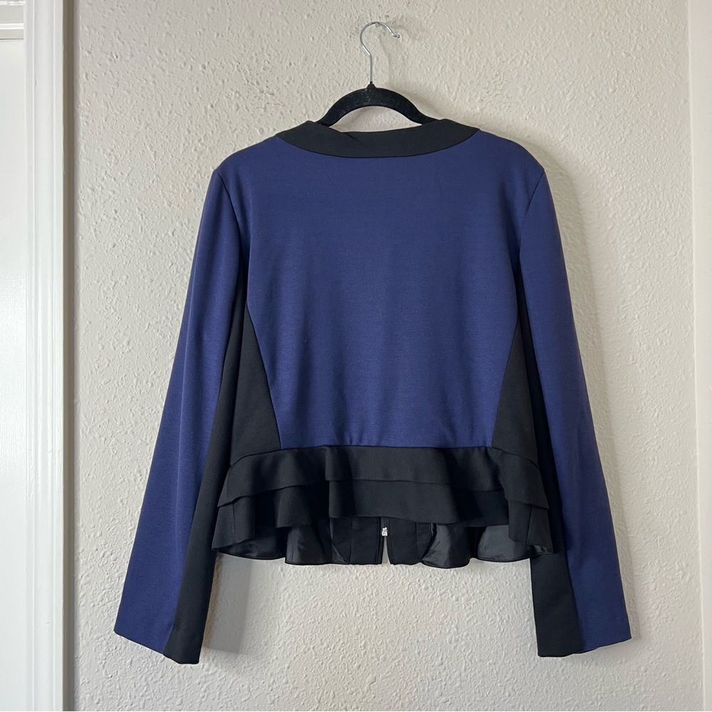 Sandro Studio Colorblock Zip Up Cardigan Blazer Size Large