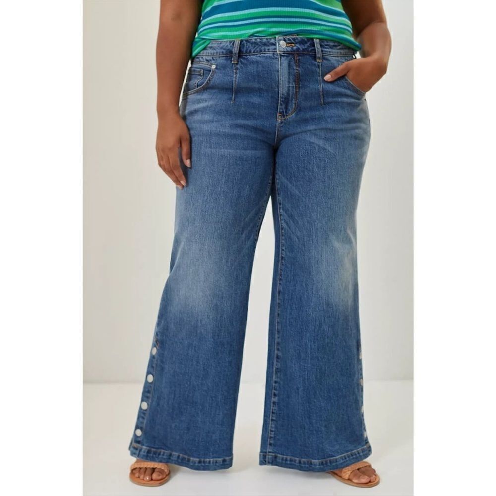 Anthropologie Pilcro Darted Wide-Leg Jeans NEW Plus Size 18W