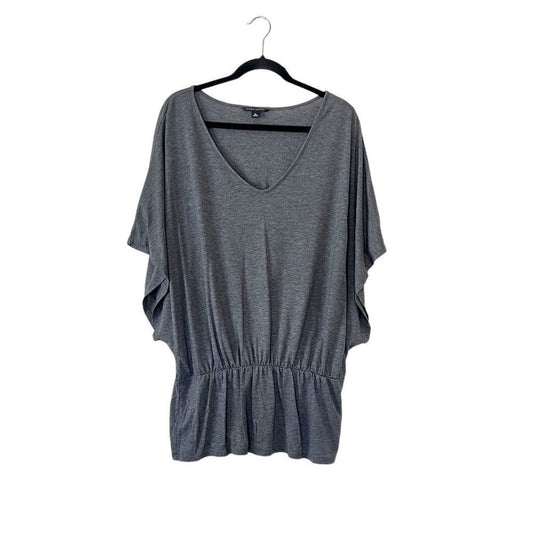 Banana Republic V-neck Short Sleeve Gray Top Size XL