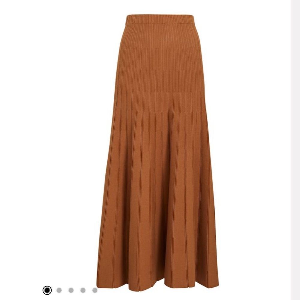 RONNY KOBO Laine Pleated Shimmer Knit Midi Maxi Skirt Size Small