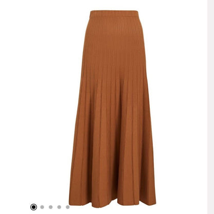 RONNY KOBO Laine Pleated Shimmer Knit Midi Maxi Skirt Size Small