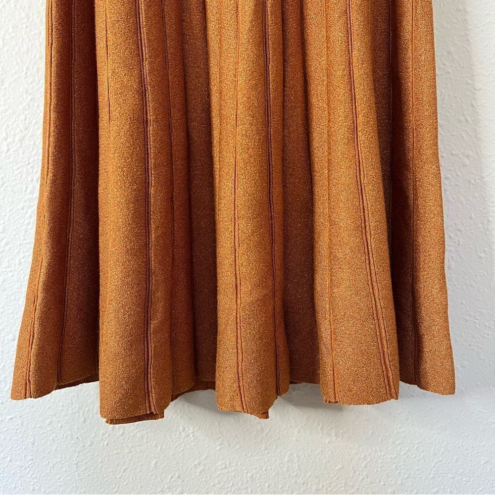RONNY KOBO Laine Pleated Shimmer Knit Midi Maxi Skirt Size Small