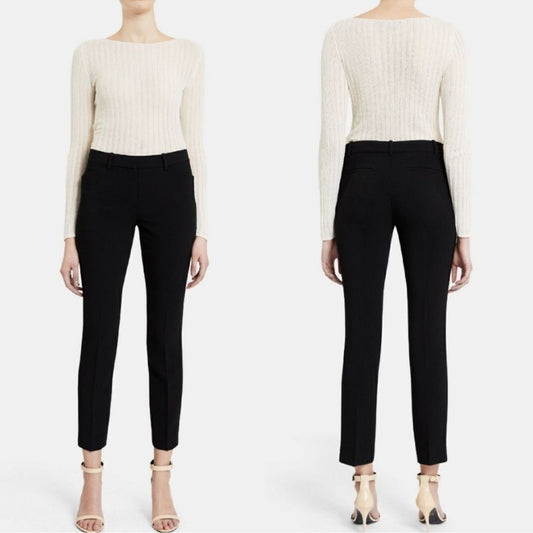 Theory Izelle C Jetty Bi-Stretch Black Ankle Cropped Pants Size 12