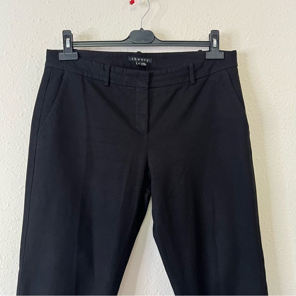 Theory Izelle C Jetty Bi-Stretch Black Ankle Cropped Pants Size 12