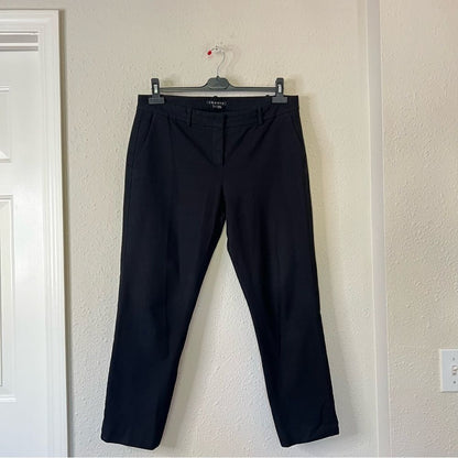 Theory Izelle C Jetty Bi-Stretch Black Ankle Cropped Pants Size 12