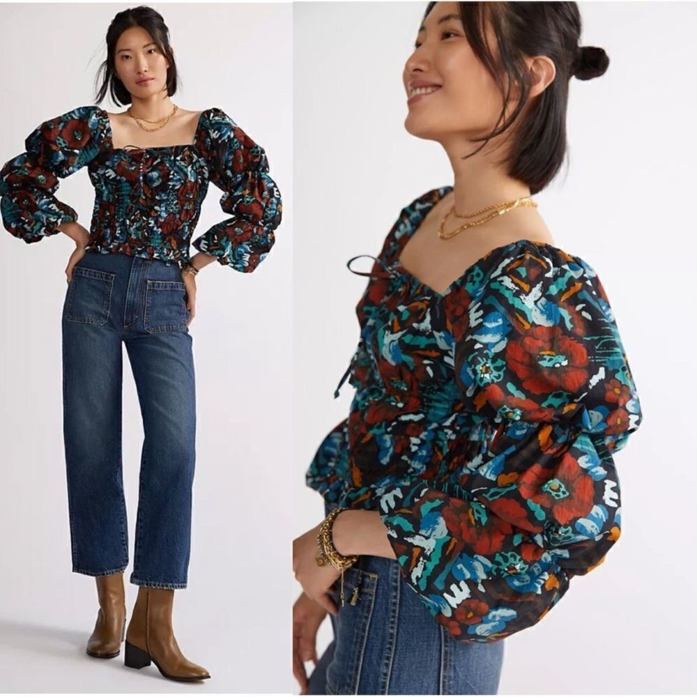 Anthropologie Porridge Tiered Poplin Blouse NEW Size Medium