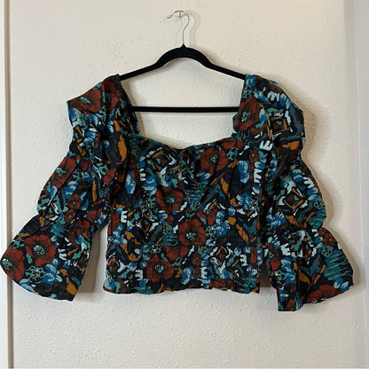 Anthropologie Porridge Tiered Poplin Blouse NEW Size Medium